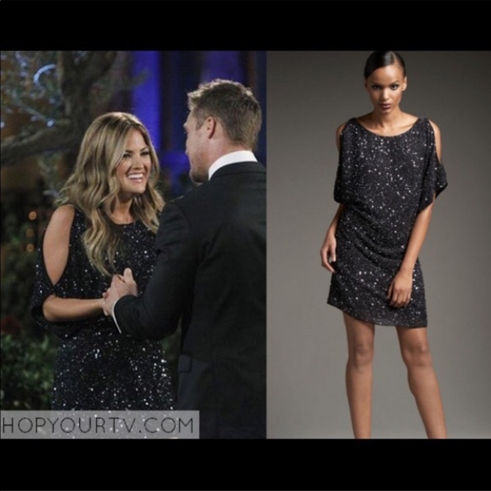 Aidan Mattox Sequin Cold Shoulder Dress